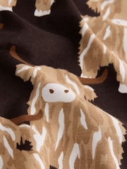Chocolate Brown Hamish The Highland Cow Cotton Short Pyjamas Set - Image 8 of 8
