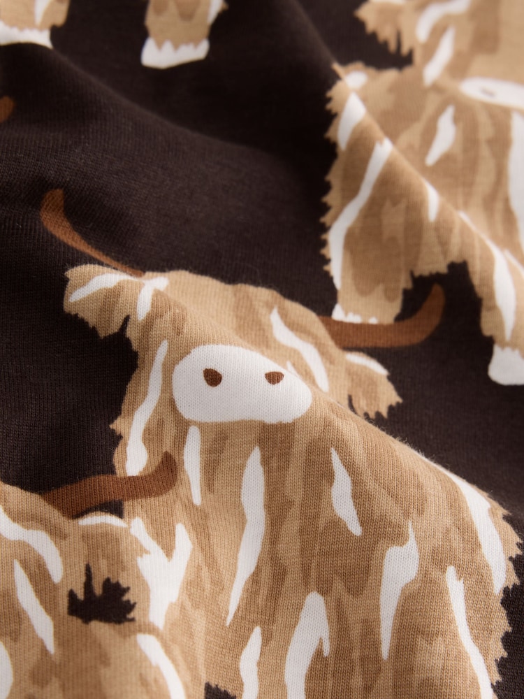 Chocolate Brown Hamish The Highland Cow Cotton Short Pyjamas Set - Image 8 of 8 Chocolate Brown Hamish The Highland Cow Cotton Short Pyjamas Set - Image 8 of 8