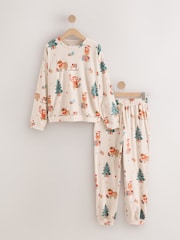Oatmeal Hamish The Highland Cow Family Matching Christmas Cosy Long Sleeve Pyjamas - Image 1 of 3