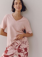 Pink Floral Short Sleeve Pyjamas - Image 2 of 6