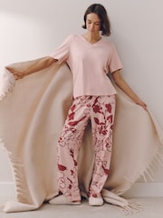 Pink Floral Short Sleeve Pyjamas - Image 3 of 6