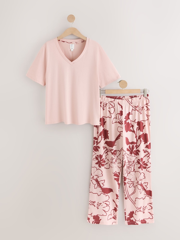Pink Floral Short Sleeve Pyjamas - Image 6 of 6