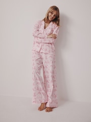 Pink Leopard Jersey Button Through Pyjamas - Image 1 of 10