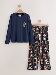 Navy Dog Matching Family Christmas Long Sleeve Pyjamas - Image 1 of 3