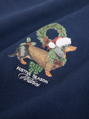 Navy Dog Matching Family Christmas Long Sleeve Pyjamas - Image 2 of 3