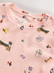 Pink Printed Pointelle Long Sleeve Pyjamas - Image 7 of 8