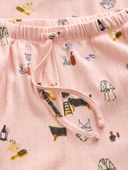 Pink Printed Pointelle Long Sleeve Pyjamas - Image 8 of 8
