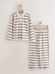 ধূসর Stripe - Rugby Long Sleeve Pyjamas - 11এর মধ্যে 7 ছবি