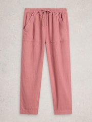 White Stuff Pink Elle Linen Blend Trousers - Image 1 of 2