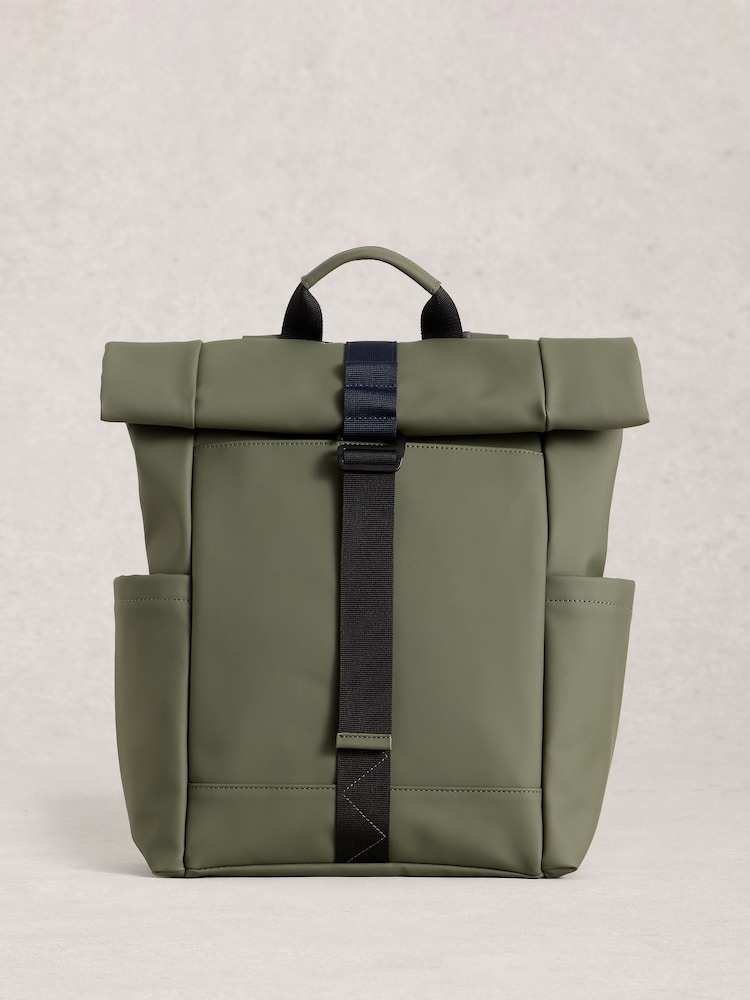 White Stuff Green Alex Rubberised Backpack - Image 1 of 3