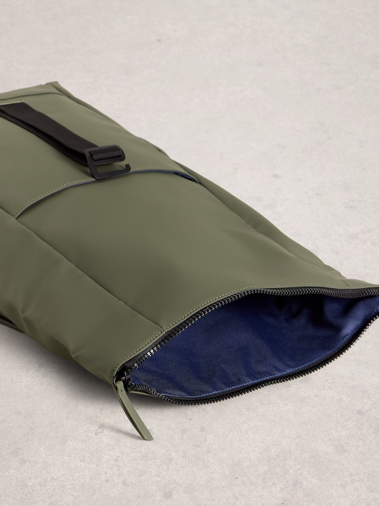 White Stuff Green Alex Rubberised Backpack - Image 3 of 3