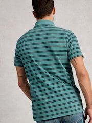 White Stuff Blue Short Sleeve Utility Stripe Polo Shirt - Image 3 of 6