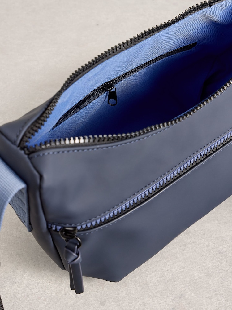 White Stuff Blue Alex Rubberised Cross-Body Bag - Image 4 of 4