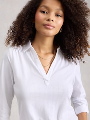 White Stuff White Allie Jersey Texture Shirt - Image 4 of 6