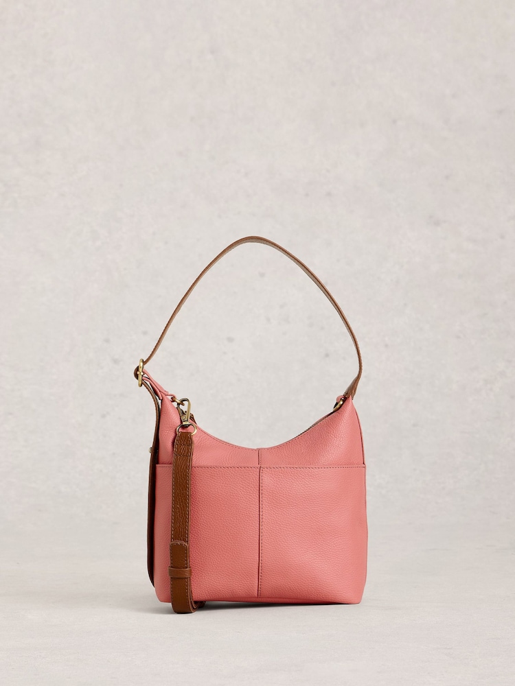 White Stuff Pink Mini Sophia Leather Cross-Body Bag - Image 1 of 4