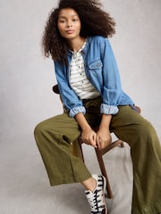 White Stuff Green Ally Linen Wide Leg Trousers - Image 3 of 6