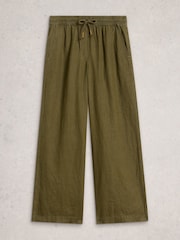 White Stuff Green Ally Linen Wide Leg Trousers - Image 5 of 6
