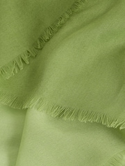 White Stuff Green Penny Plain Oversized Scarf - Image 3 of 3