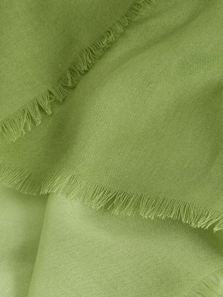 White Stuff Green Penny Plain Oversized Scarf - Image 3 of 3