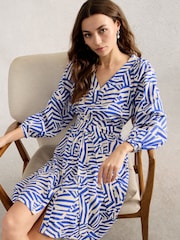 White Stuff Blue Petra Linen Blend Dress - Image 1 of 6