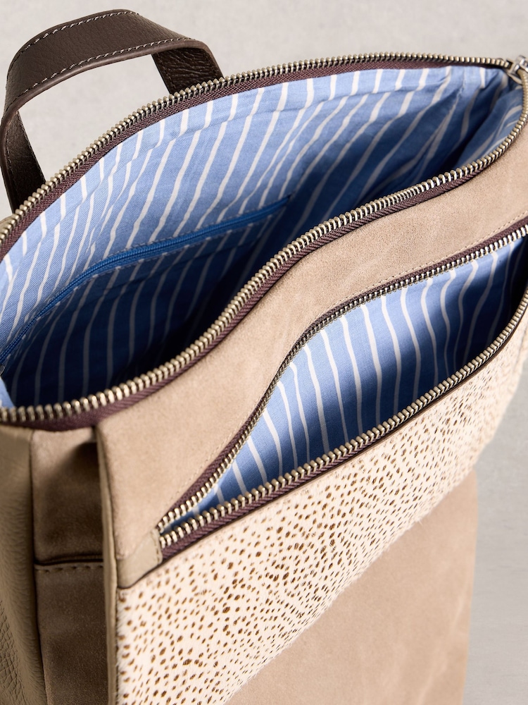 White Stuff Natural Tiggy Leather Backpack - Image 4 of 4 White Stuff Natural Tiggy Leather Backpack - Image 4 of 4