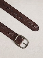 White Stuff Brown Punch Out Floral Belt - Image 3 of 3