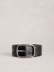 White Stuff Black Punch Out Floral Belt - Image 1 of 3