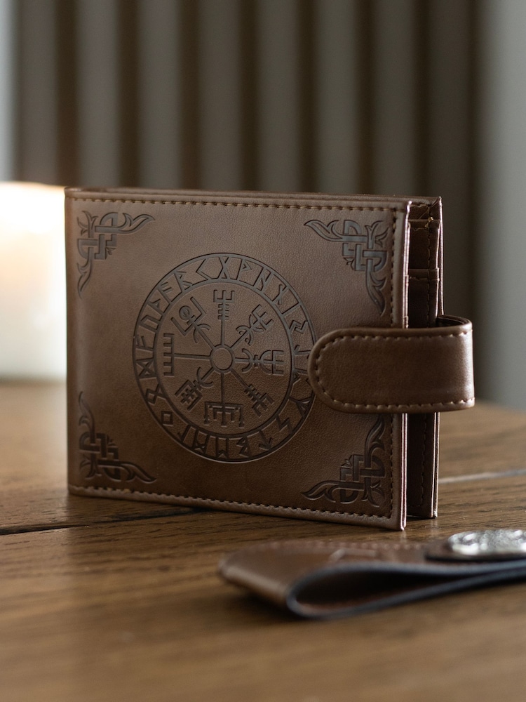 Something Different Brown Viking Compass Faux Leather Wallet - Image 1 of 4
