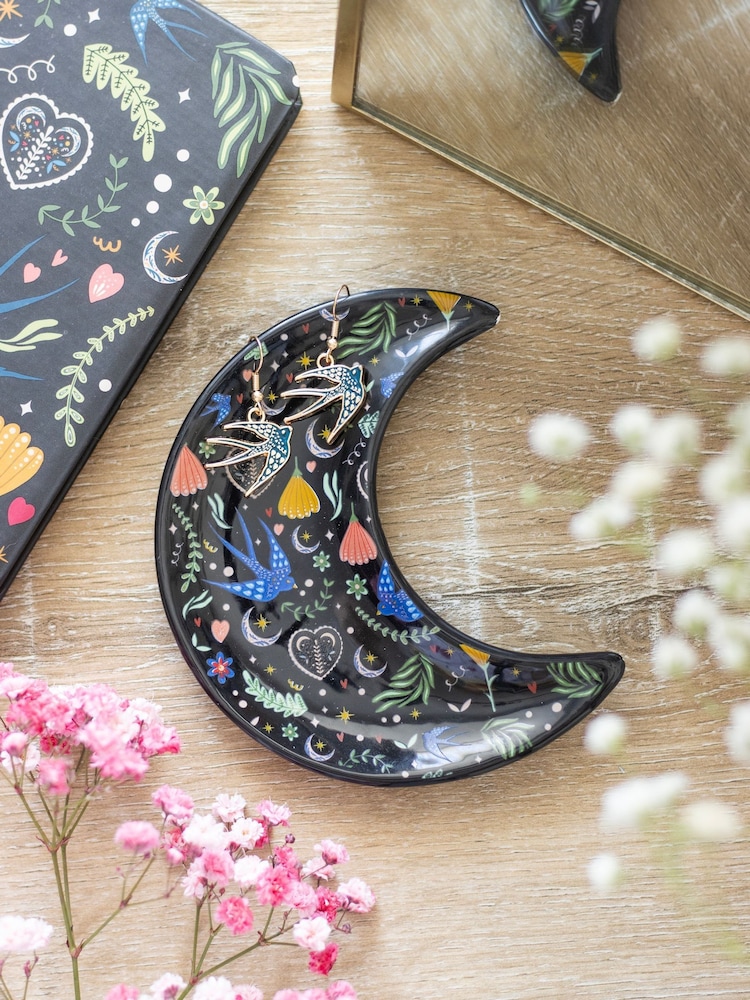 Something Different Mitternachtsblüte Halbmond Schmuckschale - Bild 1 von 3