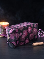 Something Different Black Dark Romance Floral Print Makeup Bag - Image 1 of 4