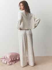 Cream Ditsy Floral Cosy Pointelle Long Sleeve Pyjamas - Image 6 of 6