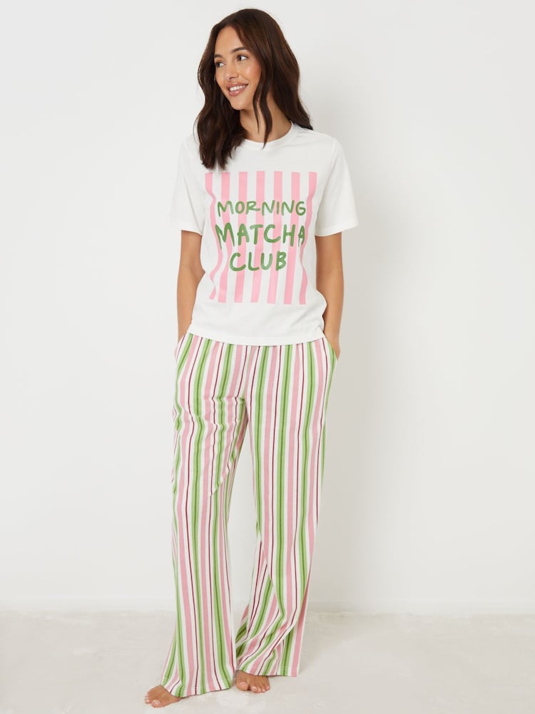 Threadbare Pink Graphic Print Short Sleeve Pyjamas Set - Image 2 of 5