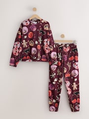 Burgundy Red Halloween Long Sleeve Pyjamas - Image 1 of 3