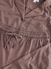 Mocha Brown Jersey Button Through Pyjamas - Image 9 of 10