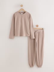 Neutral - Pijama Henley de manga larga de Tela waffle. - Imagen 1 de 4