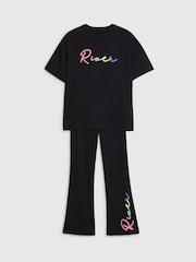 River Island Black T-Shirt & Kickflare Set - Image 4 of 5