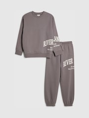 River Island Grey Sweatshirt & Joggers Set - Image 1 of 5