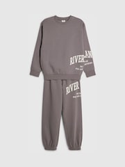 River Island Grey Sweatshirt & Joggers Set - Image 3 of 5