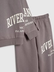 River Island Grey River Varsity Sweatshirt & Jogger Set - Image 6 of 6