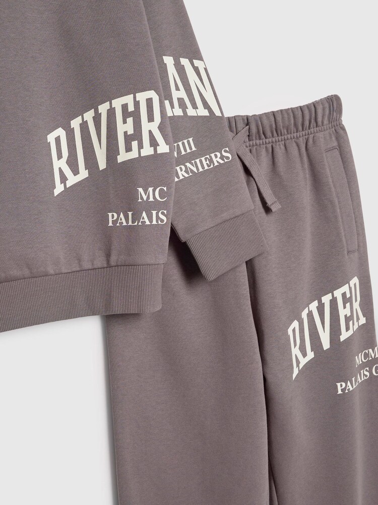 River Island Grey River Varsity Sweatshirt & Jogger Set - Image 6 of 6 River Island Grey River Varsity Sweatshirt & Jogger Set - Image 6 of 6