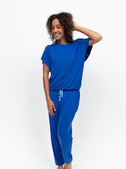 Cyberjammies Blue Slouch Jersey Capslv Pyjama Set - Image 1 of 4
