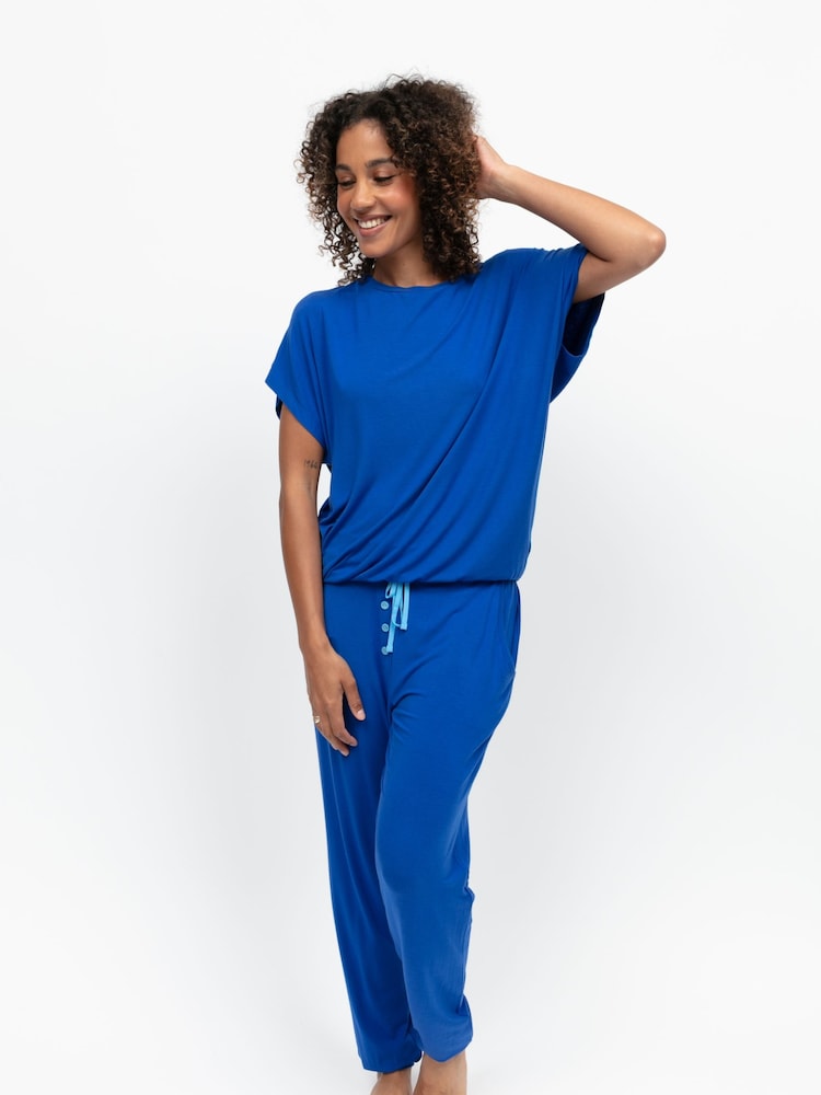 Cyberjammies Blue Slouch Jersey Capslv Pyjama Set - Image 1 of 4