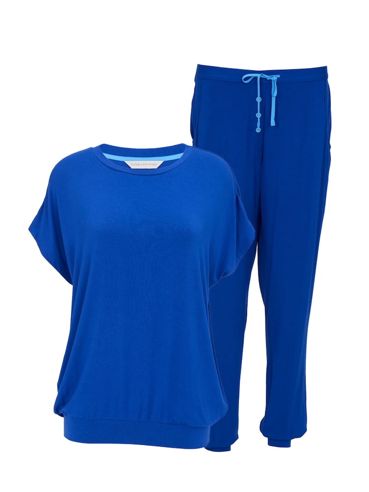 Cyberjammies Blue Slouch Jersey Capslv Pyjama Set - Image 4 of 4