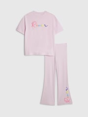 River Island Pink T-Shirt & Kickflare Set - Image 3 of 4