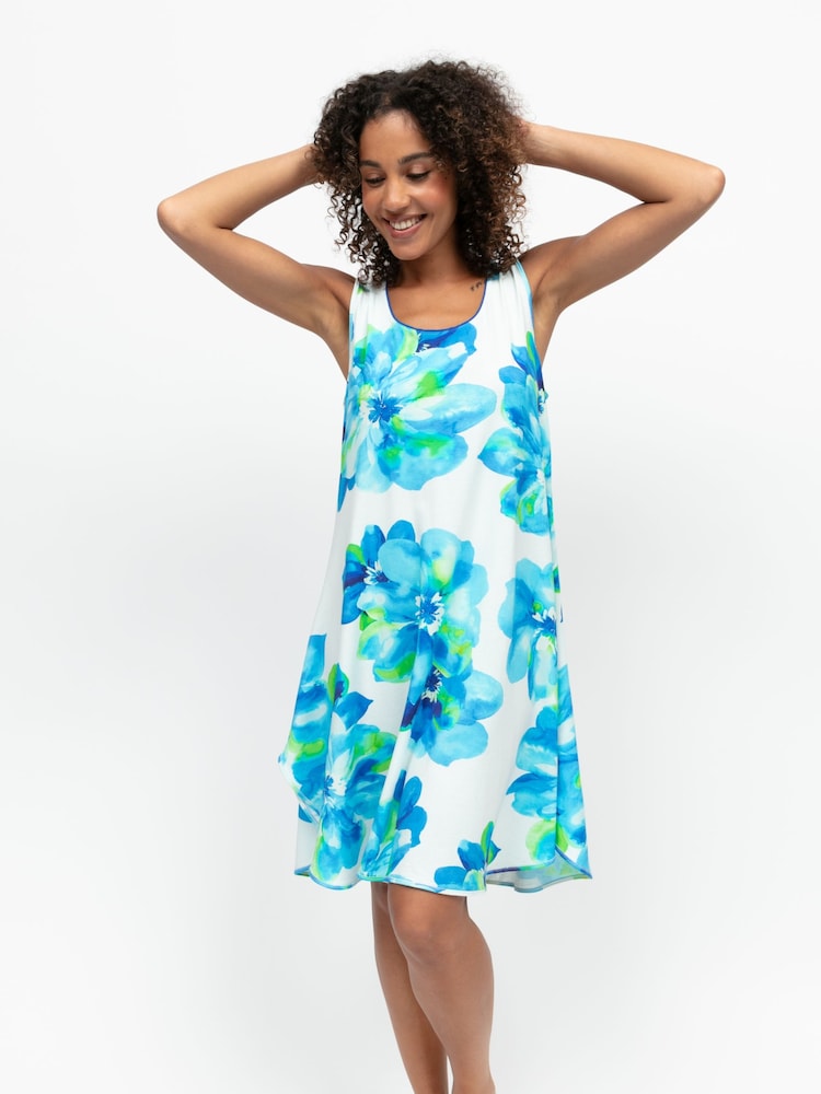 Cyberjammies Blue Floral Printed Jersey Bus Swing Nightdress - Image 1 of 4 Cyberjammies Blue Floral Printed Jersey Bus Swing Nightdress - Image 1 of 4