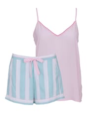 Cyberjammies Green Printed Stripe Cami & Shorts Set - Image 3 of 3