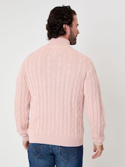 Saltwell Pink Cable Knit Quarter Zip Jumper - Image 2 of 4