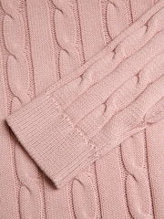 Saltwell Pink Cable Knit Quarter Zip Jumper - Image 6 of 6