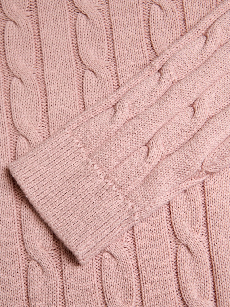 Saltwell Pink Cable Knit Quarter Zip Jumper - Image 7 of 7 Saltwell Pink Cable Knit Quarter Zip Jumper - Image 7 of 7