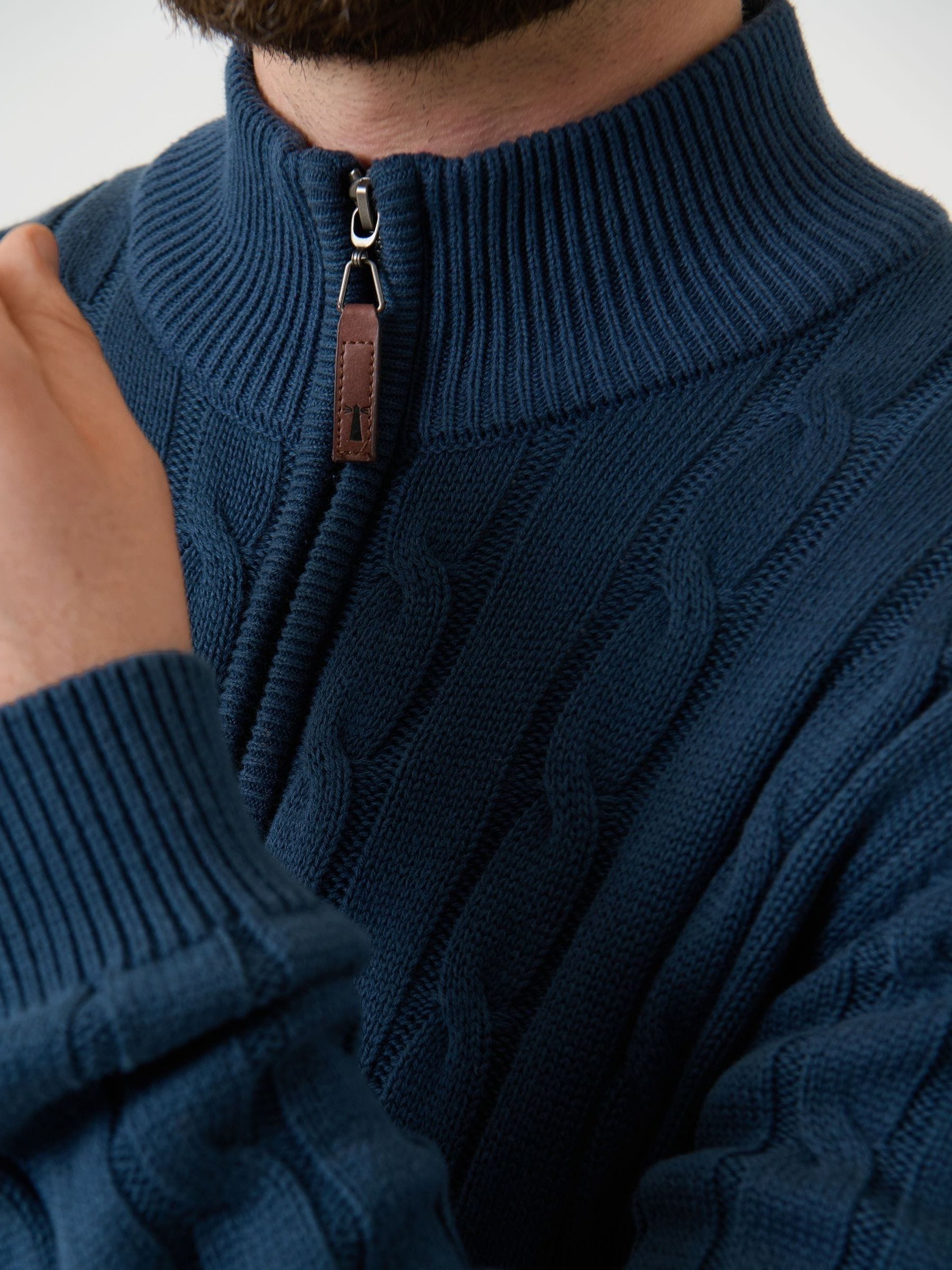 Buy Saltwell Blue Cable Knit Quarter Zip Jumper from Next USA